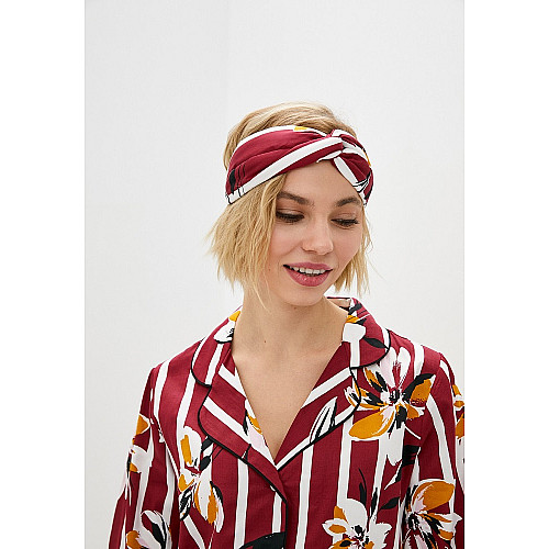 Повязка на голову Fable & Eve Marylebone 1600 One Size Полосатая с цветочным принтом (5051877375512)