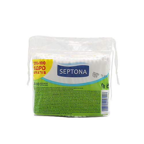 Ватні палички Septona (запаска) 200+100 шт