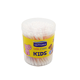 Ватные палочки Septona в круглом боксе KIDS 100 шт