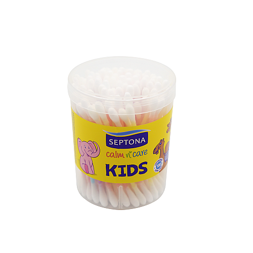 Ватні палички Septona в круглому боксі KIDS 100 шт