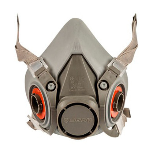 Полумаска серая Sizam PROMASK M 6200 ТПЕ+ABS, розмір М