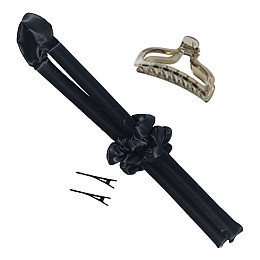 М'які атласні бігуді з крабиком для завивки волосся ANbeauty Чорні (AN0103166)