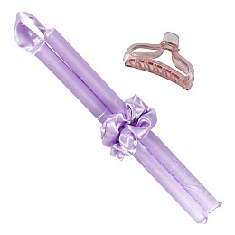 М'які атласні бігуді з крабиком для завивки волосся ANbeauty Сиреневі (AN0103171)