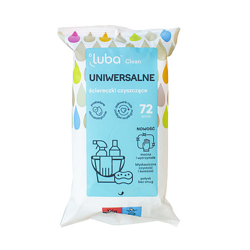 Універсальні вологі серветки для прибирання Luba CLEAN 72 шт