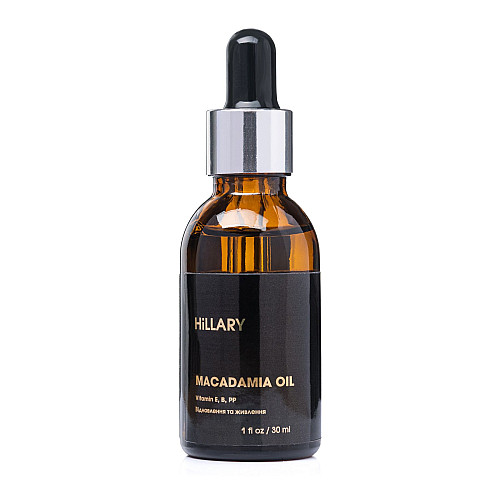Органічна нерафінована олія макдамії холодного віджиму Organic Cold-Pressed Macadamia Oil Hillary 30 мл