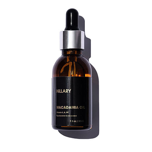 Органічна нерафінована олія макдамії холодного віджиму Organic Cold-Pressed Macadamia Oil Hillary 30 мл