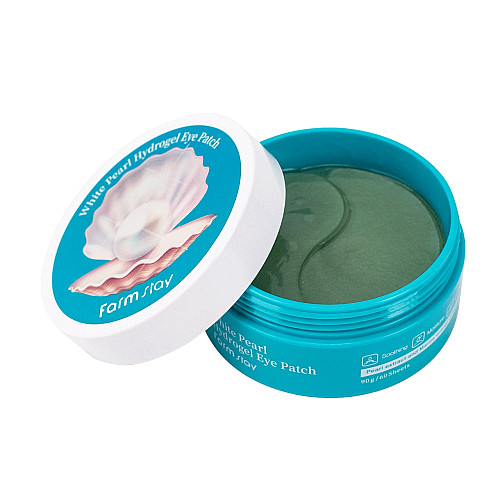 Осветляющие гидрогелевые патчи для глаз с жемчугом White Pearl Hydrogel Eye Patch FarmStay 60 шт