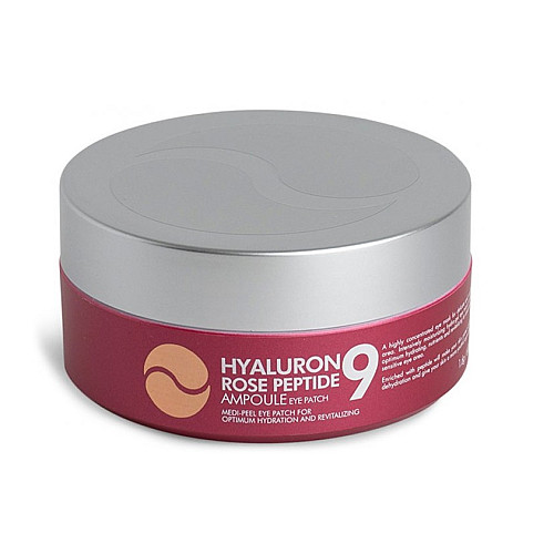Гидрогелевые патчи с экстрактом розы и пептидами Hyaluron Rose Peptide 9 Ampoule Eye Patch Medi-Peel 60 шт