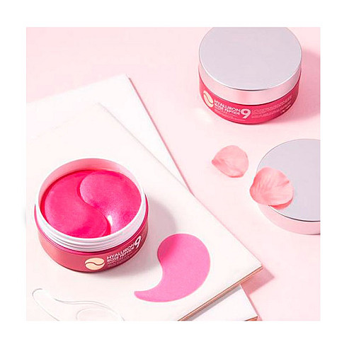 Гидрогелевые патчи с экстрактом розы и пептидами Hyaluron Rose Peptide 9 Ampoule Eye Patch Medi-Peel 60 шт
