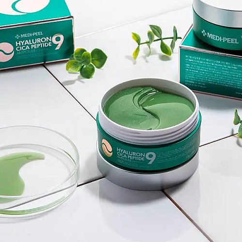Успокаивающие гидрогелевые патчи с пептидами Hyaluron Cica Peptide 9 Ampoule Eye Patch Medi-Peel 60 шт