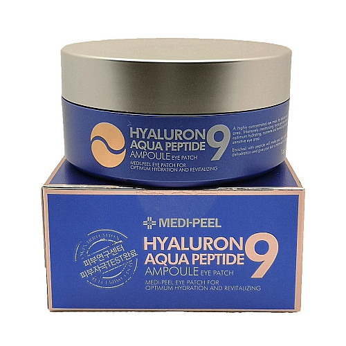 Патчи для глубокого увлажнения с пептидным комплексом Hyaluron Aqua Peptide 9 Ampoule Eye Patch Medi Peel 60 шт