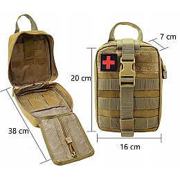 Тактический первый комплект Аптечка BSS с оборудованием Хаки 20х16х7см