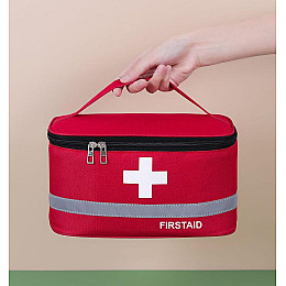 Аптечка, сумка-органайзер для медикаментов First Care Красная (IBH046R)