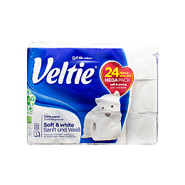 Туалетний папір Veltie Soft White 24 рулони 3 шари