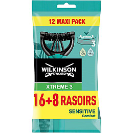 Одноразовые станки Wilkinson Sword Xtreme 3 Sensitive (16+8 шт.)
