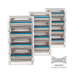 Сменные кассеты Wilkinson Sword Quattro Titanium Sensitive (12 шт.)