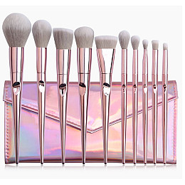 Набор кистей для макияжа 10шт Pink Glow
