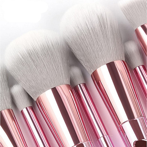 Набір кистей для макіяжу 10шт Pink Glow