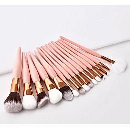 Набор кистей для макияжа GUL 15 шт Flamingo