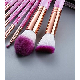 Набор кистей для макияжа Barva pink 15 шт Moki