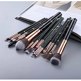 Набор кистей для макияжа Barva black 15 шт Moki
