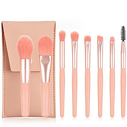 Набор кистей для макияжа мини в дорогу R&G Trevel set orange 8 шт с чехлом
