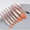 Набор кистей для макияжа мини в дорогу R&G Trevel set orange 8 шт с чехлом