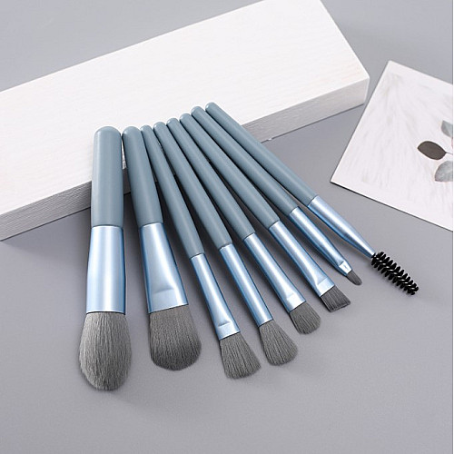 Набор кистей для макияжа мини в дорогу R&G Trevel set blue 8 шт с чехлом