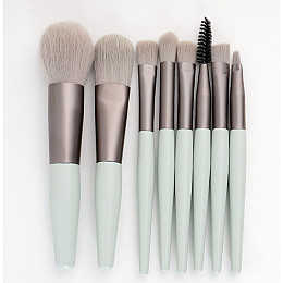 Набор кистей для макияжа мини в дорогу R&G Trevel set mint 8 шт с чехлом