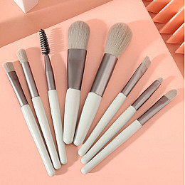 Набор кистей для макияжа мини в дорогу R&G Trevel set mint 8 шт с чехлом