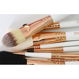 Набор кистей для макияжа Zoreya Rouge белая 10шт