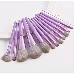 Набор кистей для макияжа Rozi Lour mini в дорогу фиолетовий 12 шт