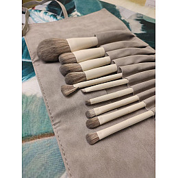 Набор кистей для макияжа Rozy WhiteRuf 10 штук c чехлом