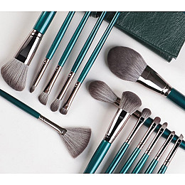 Набор кистей для макияжа Rozy Bluemind 14 штук c чехлом