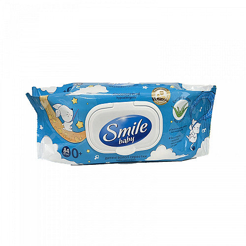 Детские влажные салфетки Smile Baby Экстракт алоэ 84 шт 0+