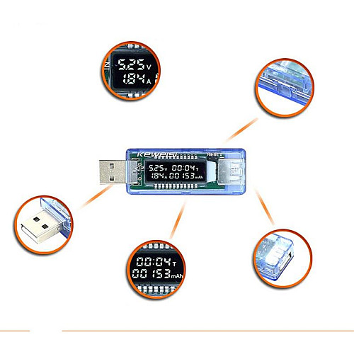 USB Тестер для УМБ вольтметр KoNO 3-9 Вольт до 3 А ёмкости аккумулятора (К050804)