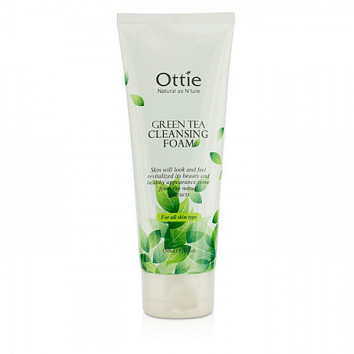 Увлажнююча пінка для вмивання обличчя з екстрактом зеленого чаю Ottie Green Tea Cleansing Foam 150 мл (8809276011268)