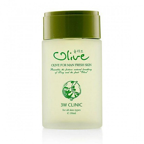 Увлажнюючий тонер з оливою для чоловічої шкіри 3W Clinic Olive For Man Fresh Skin 150 мл (8809083285777)