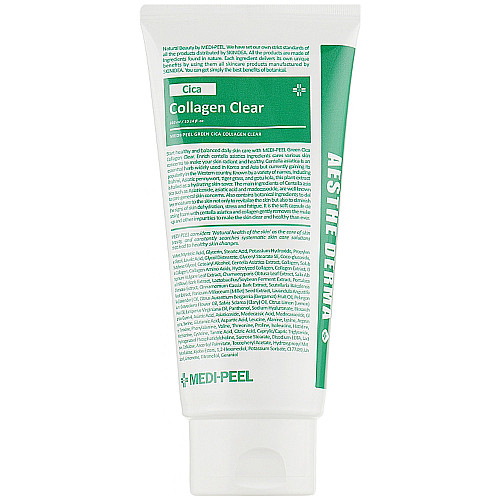 Успокійливий пінка для обличчя з центеллою та колагеном MEDI-PEEL Green Cica Collagen Clear 300 мл (8809409347523)