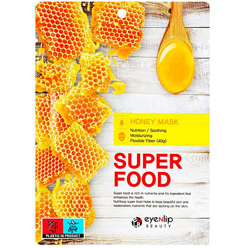 Тканевая маска для лица с медом Eyenlip Super Food Honey Mask 23 мл (8809555253235)