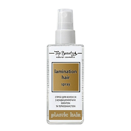 Спрей-термозахист для волосся з ефектом ламінування Top Beauty Lamination Hair Spray plastic hair 125 мл (4820169183668)
