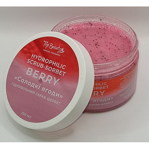 Скраб-сорбет для тіла Солодкі ягоди Top Beauty Гідрофільний Скраб-Сорбет Ягода 250 мл (4820169180353)