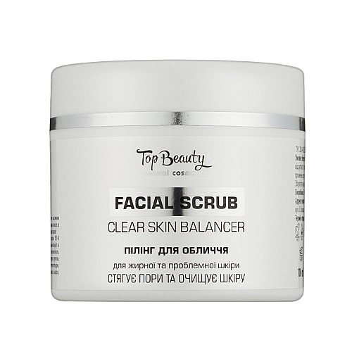 Скраб-пилинг для жирной и проблемной кожи лица Top Beauty Facial Scrub Clear Skin Balancer 100 мл (4820169184146)