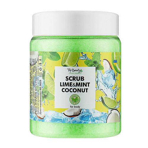 Скраб для тіла та обличчя М'ята-Лайм Top Beauty Scrub Lime&Mint Coconut 250 мл (4820169180284)
