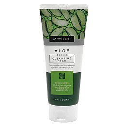 Пінка для вмивання з екстрактом алое 3W Clinic Aloe Clear Cleansing Foam 180 мл (8809494585190)