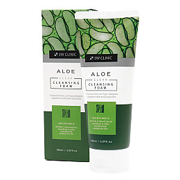 Пінка для вмивання з екстрактом алое 3W Clinic Aloe Clear Cleansing Foam 180 мл (8809494585190)