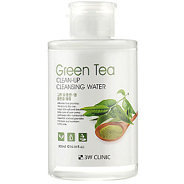 Мицелярна очищувальна вода з екстрактом зеленого чаю 3W Clinic Green Tea Clean-Up Cleansing Water 500 мл (8809772620537)