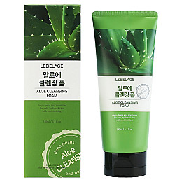 Пінка для вмивання з екстрактом алое Lebelage Aloe Soothing Cleansing Foam 180 мл (8809679092642)