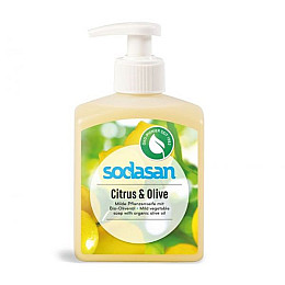 Жидкое органическое мыло Sodasan Citrus-Olive бактерицидное с цитрусовым и оливковым маслами 300 мл