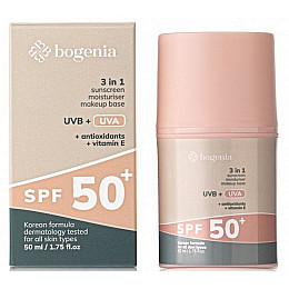 Сонцезахисний крем для обличчя Bogenia Sunscreeen Face Cream SPF 50+ BG422 №001 50 мл (4823124403030)